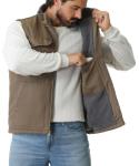TUAOVA Men's Brown Waterproof Fleece-Lined Vest
