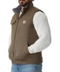TUAOVA Men's Brown Waterproof Fleece-Lined Vest