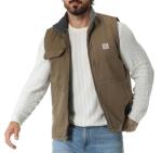 TUAOVA Men's Brown Waterproof Fleece-Lined Vest