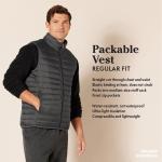 Men's Packable Water-Resistant Puffer Vest, Earth Red