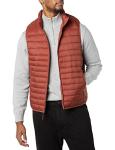 Men's Packable Water-Resistant Puffer Vest, Earth Red