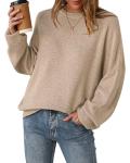 Arach&Cloz Women's Cozy Oversized Crewneck Sweater