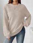 Zeagoo Women's Oversized Cream Knit Sweater