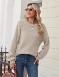 Zeagoo Women's Oversized Cream Knit Sweater