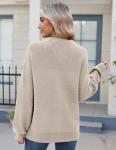 Zeagoo Women's Oversized Cream Knit Sweater