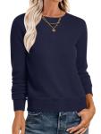 ANRABESS Women’s Lightweight Crewneck Sweater in Navy