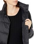 Women's Lightweight Black Water-Resistant Cocoon Puffer Coat