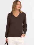 Womens Casual V Neck Long Sleeve Sweater