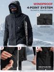 Men's Waterproof Ski Jacket with Fleece Lining