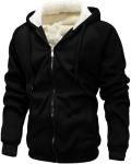 GXAMOY Men's Heavyweight Fleece Zip Hoodie - Black