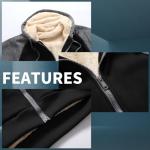 GXAMOY Men's Heavyweight Fleece Zip Hoodie - Black