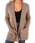Womens Long Sleeve Open Front Cardigan with Pockets