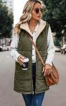 ECOWISH Women's Reversible Long Puffer Vest