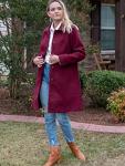 Jenkoon Women's Thick Winter Trench Coat - Wine