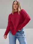 Chic Oversized Cable Knit Sweater for Women
