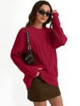Chic Oversized Cable Knit Sweater for Women