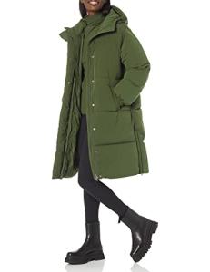 Women's Plus Size Oversized Dark Olive Puffer Jacket