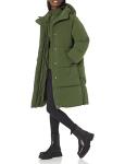 Women's Plus Size Oversized Dark Olive Puffer Jacket