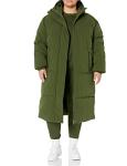 Women's Plus Size Oversized Dark Olive Puffer Jacket