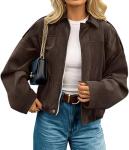Women's Faux Suede Cropped Jacket for Fall