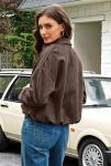 Women's Faux Suede Cropped Jacket for Fall