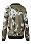 Lightweight Camouflage Zip-Up Bomber Jacket for Women