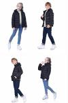 Kids Lightweight Hooded Puffer Jacket - Black