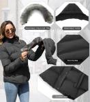 GGleaf Women's Quilted Winter Puffer Jacket Black