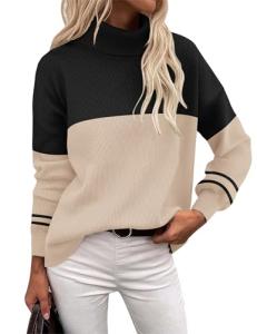 Zeagoo Women's Chunky Knit Turtleneck Pullover