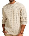 PJ Paul Jones Men's Cable Knit Crewneck Sweater