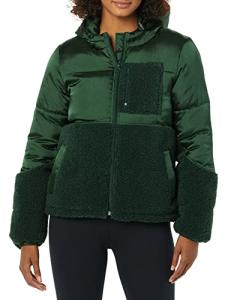 Women's Full-Zip Sherpa Fleece Puffer Jacket