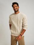 PJ Paul Jones Men's Cable Knit Crewneck Sweater