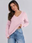 ANRABESS Women’s Fitted V Neck Knit Sweater
