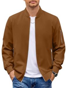 Men’s Brown Windbreaker Jacket for Spring & Fall