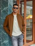Men’s Brown Windbreaker Jacket for Spring & Fall