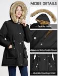 Wiepux Women’s Black Winter Puffer Coat 2025