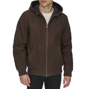 Levi's Men's Quilted Canvas Hoody Bomber Jacket
