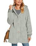 Warm Fleece Hooded Jacket for Women in Grey