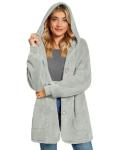 Warm Fleece Hooded Jacket for Women in Grey