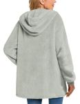 Warm Fleece Hooded Jacket for Women in Grey