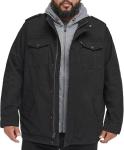 Levi's Black Cotton Military Jacket with Hood