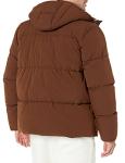 Men's Hooded Mid-Length Puffer Coat - Deep Brown