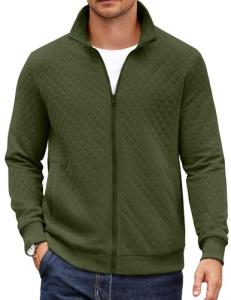 COOFANDY Men's Lightweight Zip-Up Quilted Jacket