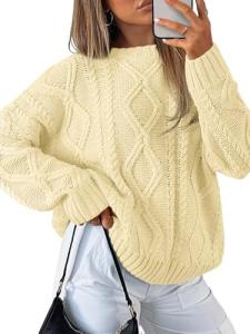 Trendy Plus Size Oversized Cable Knit Sweater