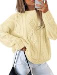 Trendy Plus Size Oversized Cable Knit Sweater
