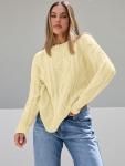 Trendy Plus Size Oversized Cable Knit Sweater