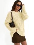 Trendy Plus Size Oversized Cable Knit Sweater
