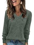 Sampeel Women's Long Sleeve V-Neck Fall Top