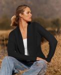 ZESICA Women's Lightweight Black Open Front Cardigan