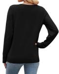 Cozy Black V Neck Long Sleeve Sweater for Women